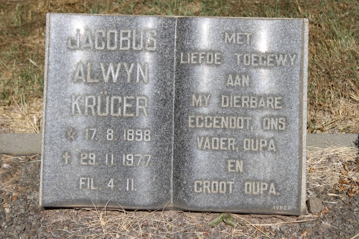 KRUGER Jacobus Alwyn 1898-1977
