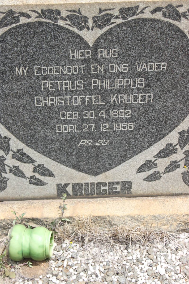 KRUGER Petrus Philippus Christoffel 1892-1956