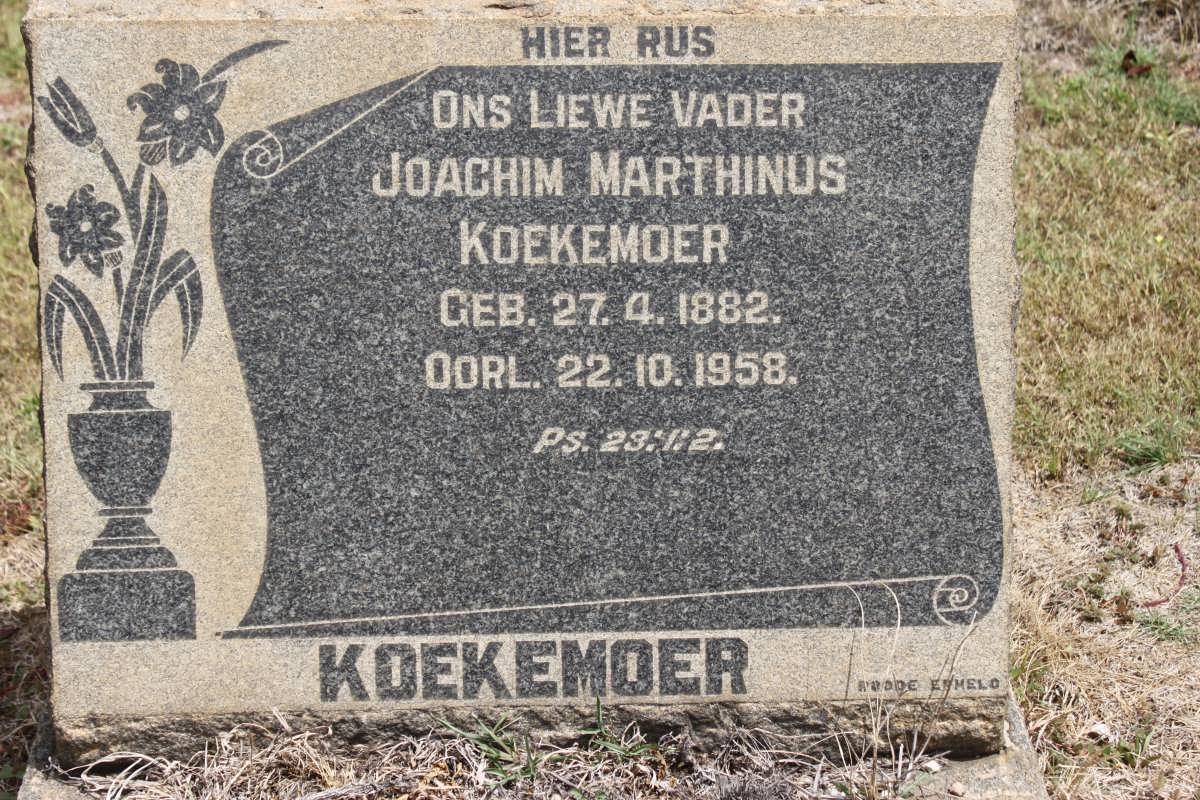 KOEKEMOER Joachim Marthinus 1882-1958