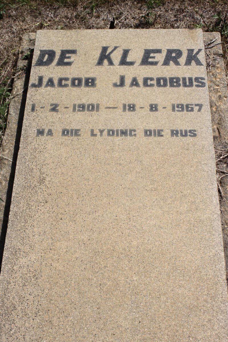 KLERK Jacob Jacobus, de 1901-1967