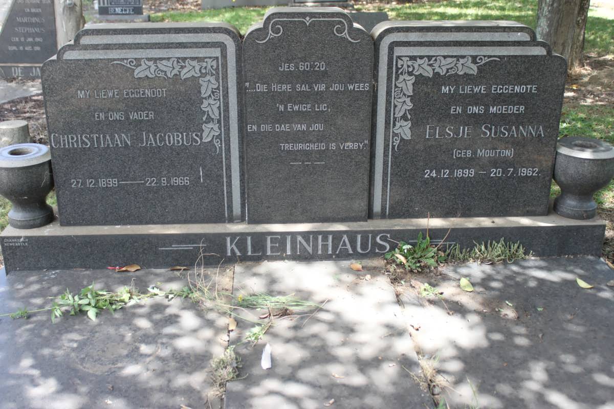 KLEINHAUS Christiaan Jacobus 1899-1966 &amp; Elsje Susanna MOUTON 1899-1962