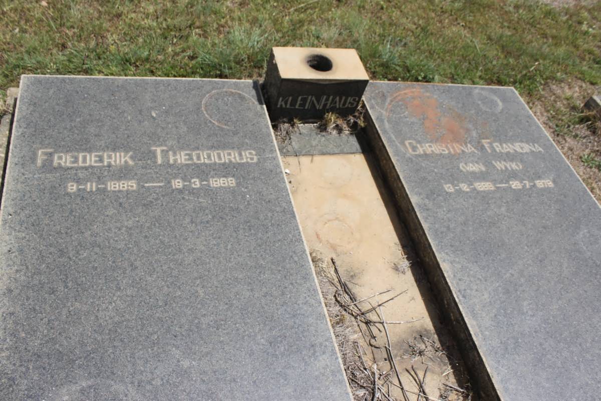 KLEINHAUS Frederik Theodorus 1885-1968 &amp; Christina Francina VAN WYK 1888-1978