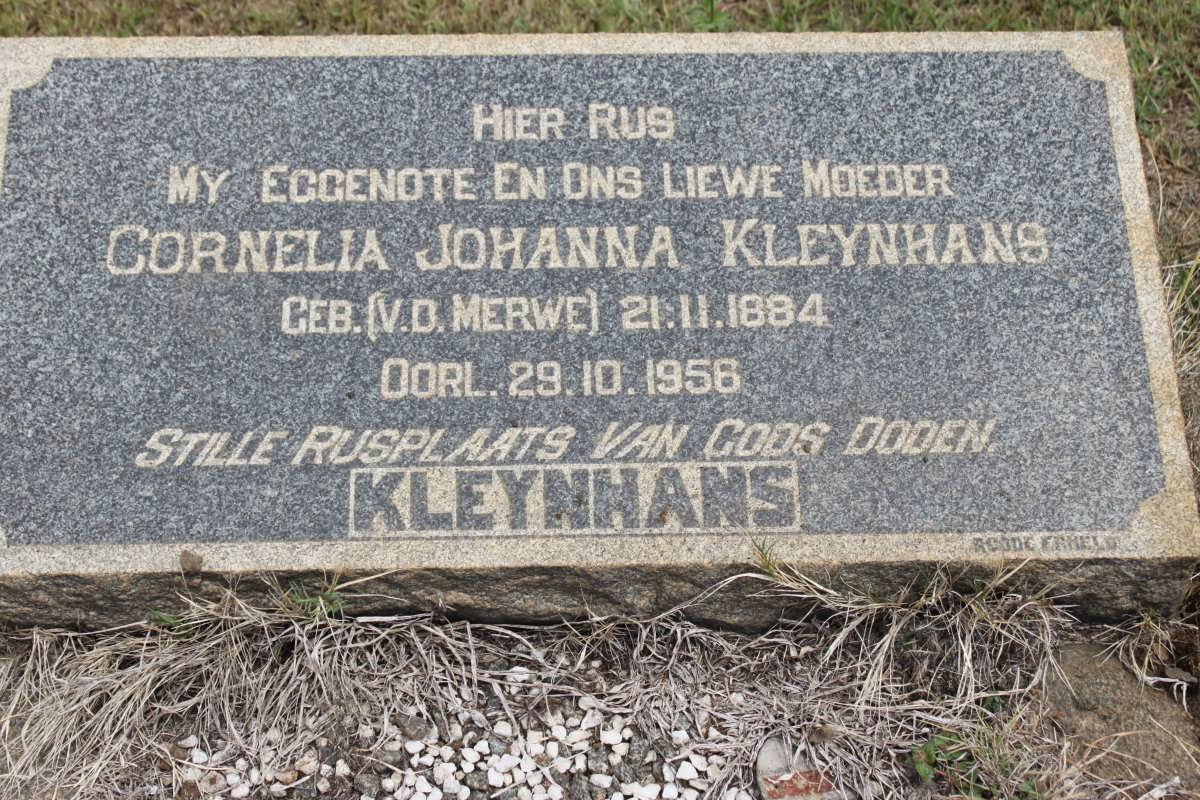 KLEYNHANS Cornelia Johanna nee V.D. MERWE 1884-1956