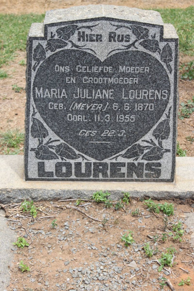 LOURENS Maria Juliane nee MEYER 1870-1955