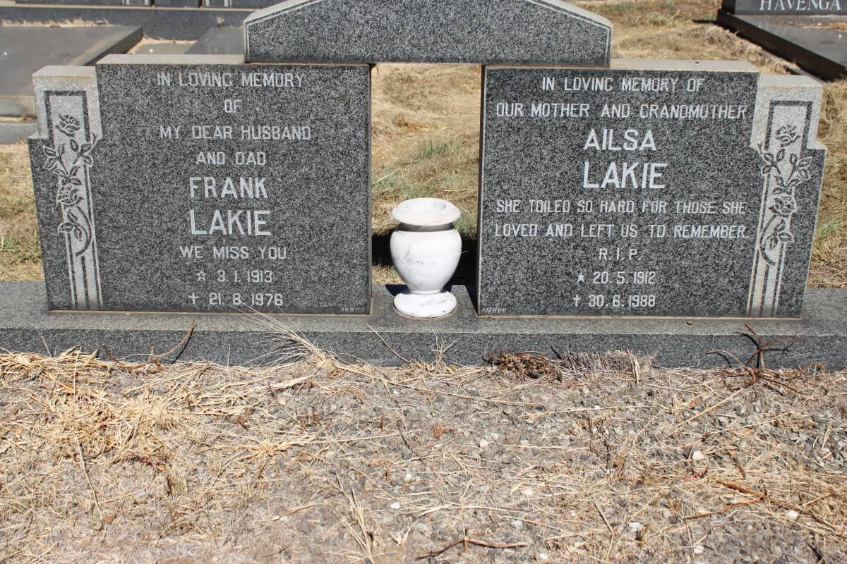 LAKIE Frank 1913-1976 &amp; Ailsa 1912-1988