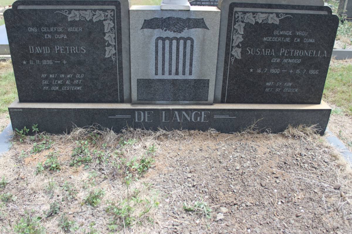 LANGE David Petrus, de 1896- &amp; Susara Petronella HENRICO 1900-1966