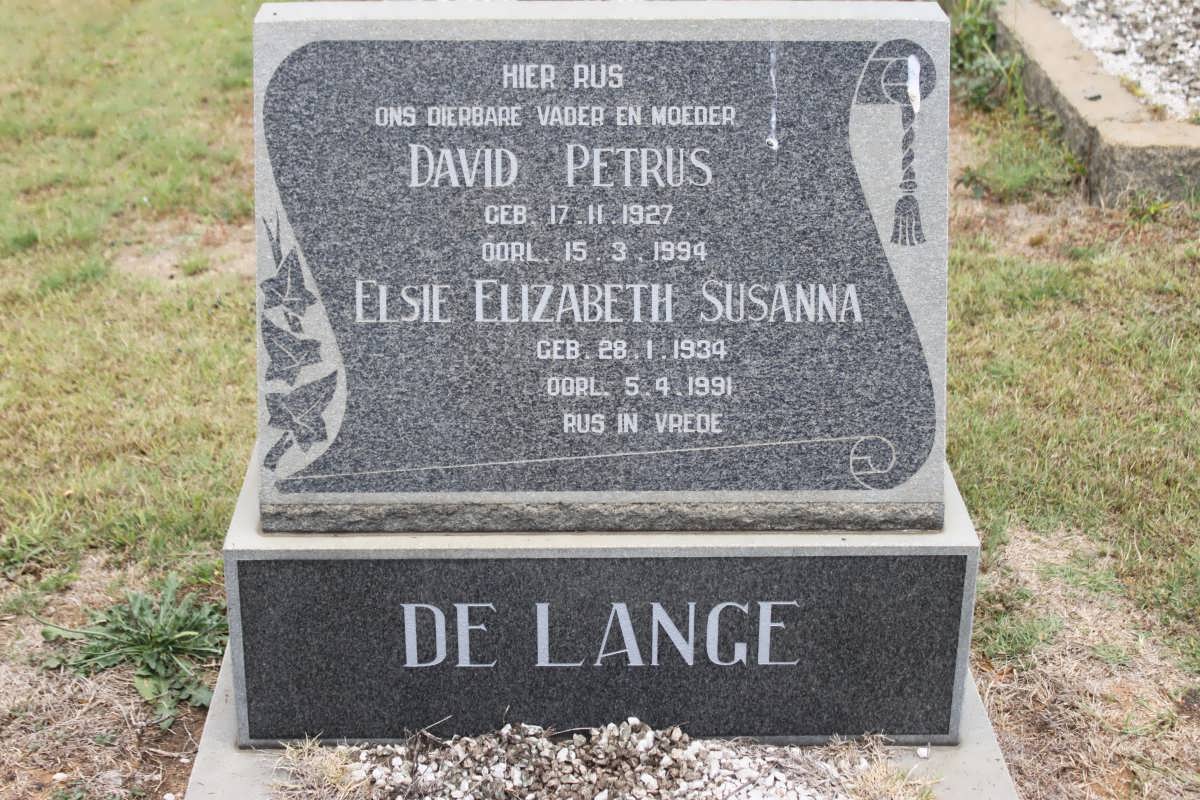 LANGE David Petrus, de 1927-1994 &amp; Elsie Elizabeth Susanna 1934-1991