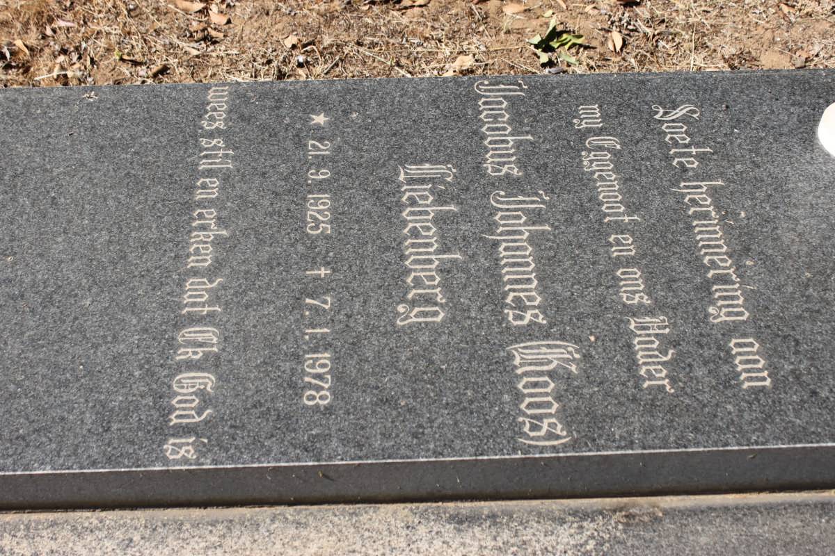 LIEBENBERG Jacobus Johannes 1925-1978