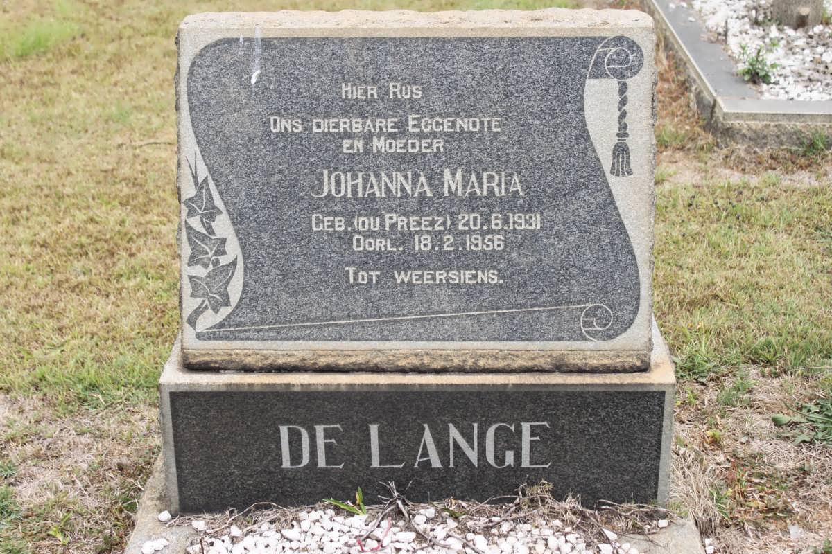 LANGE Johanna Maria, de nee DU PREEZ 1931-1956