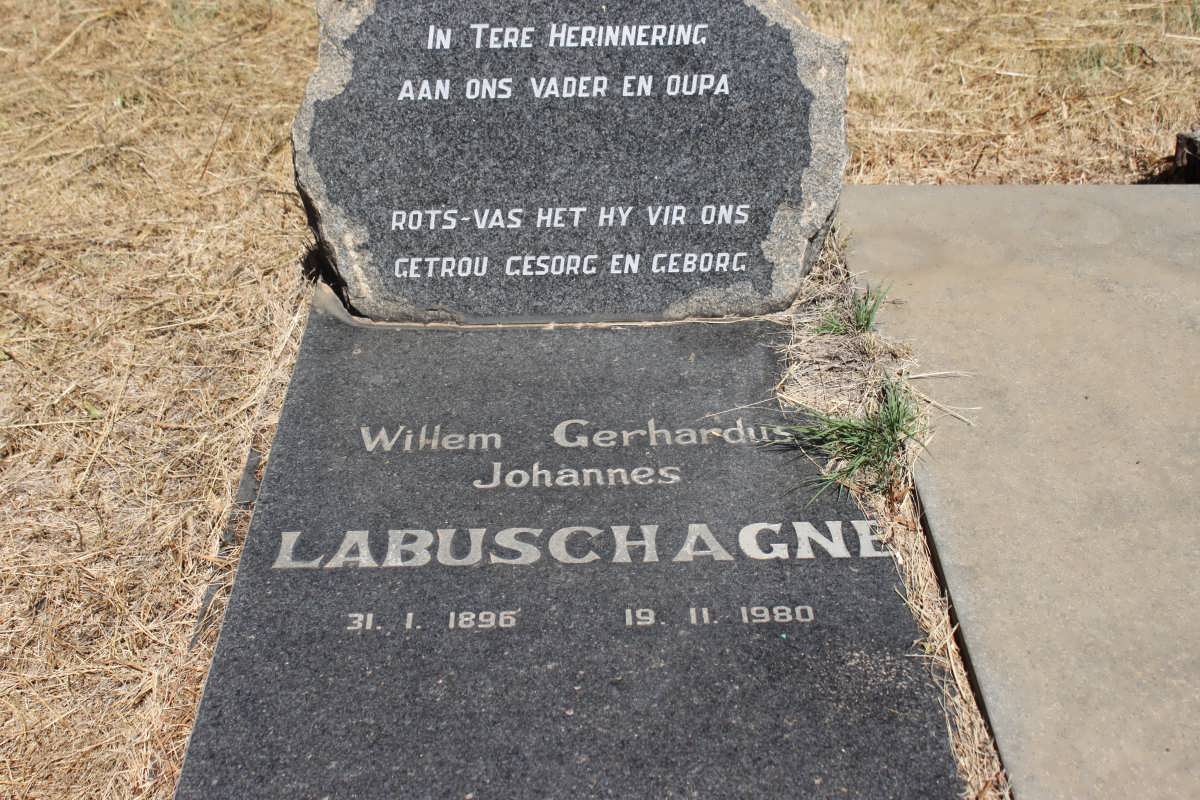 LABUSCHAGNE Willem Gerhardus Johannes 1896-1980