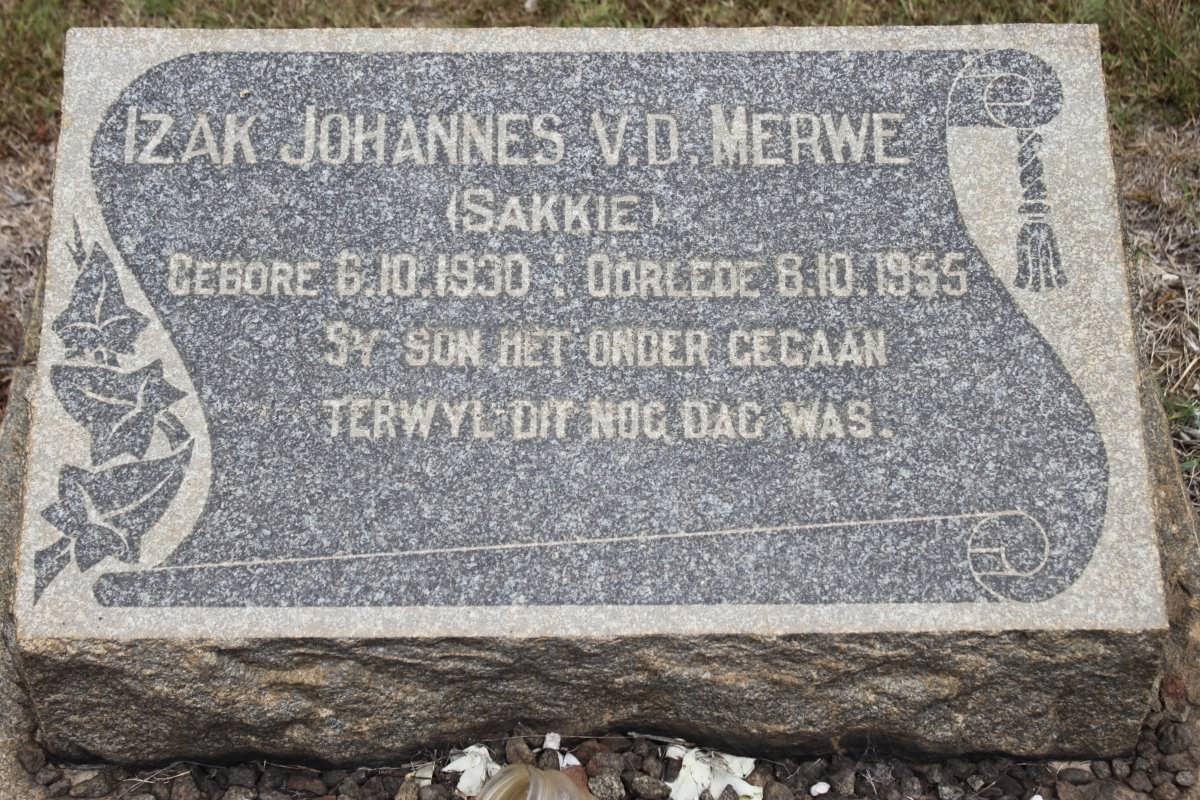 MERWE Izak Johannes, v. d. 1930-1955