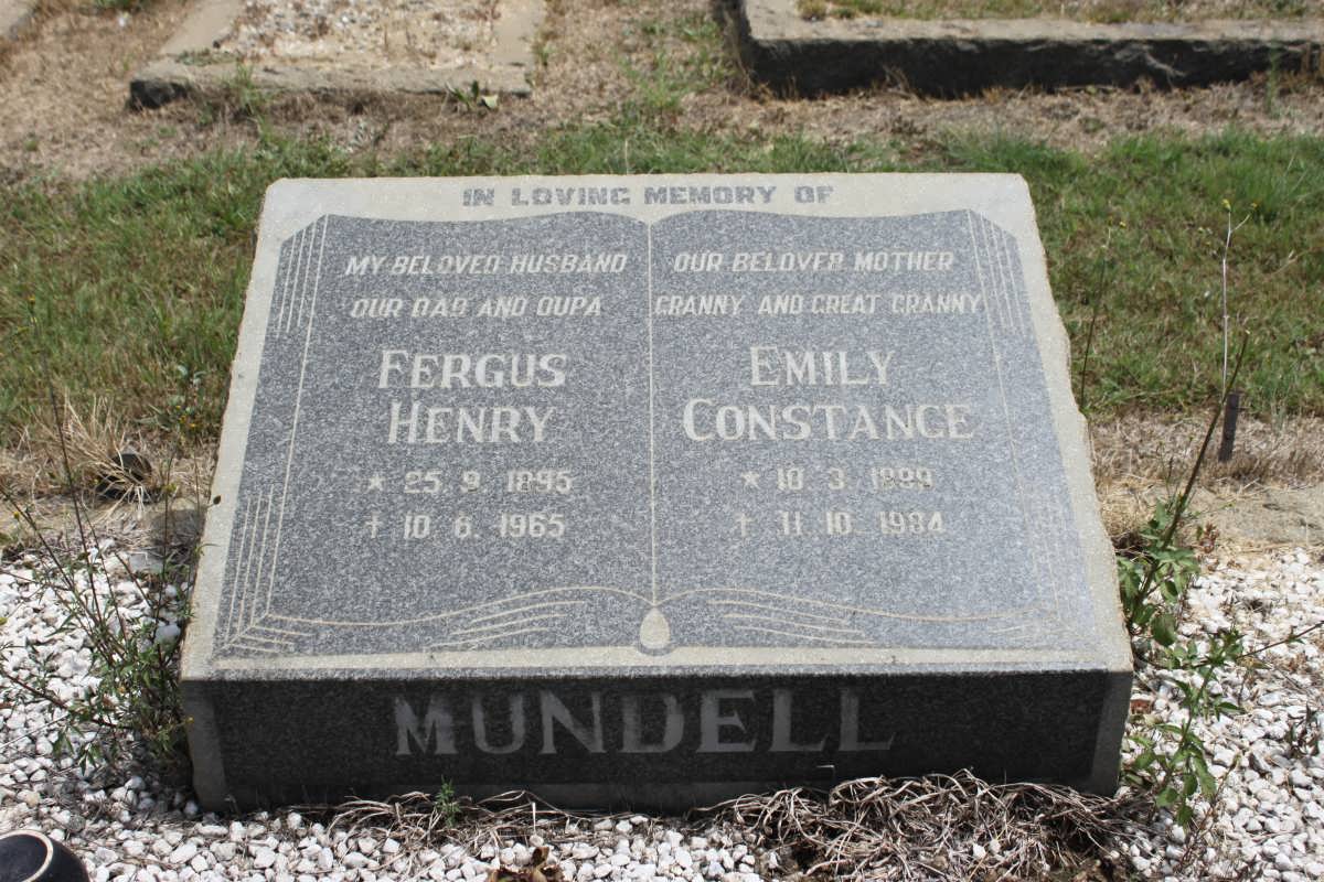 MUNDELL Fergus Henry 1895-1965 &amp; Emily Constance 1899-1984