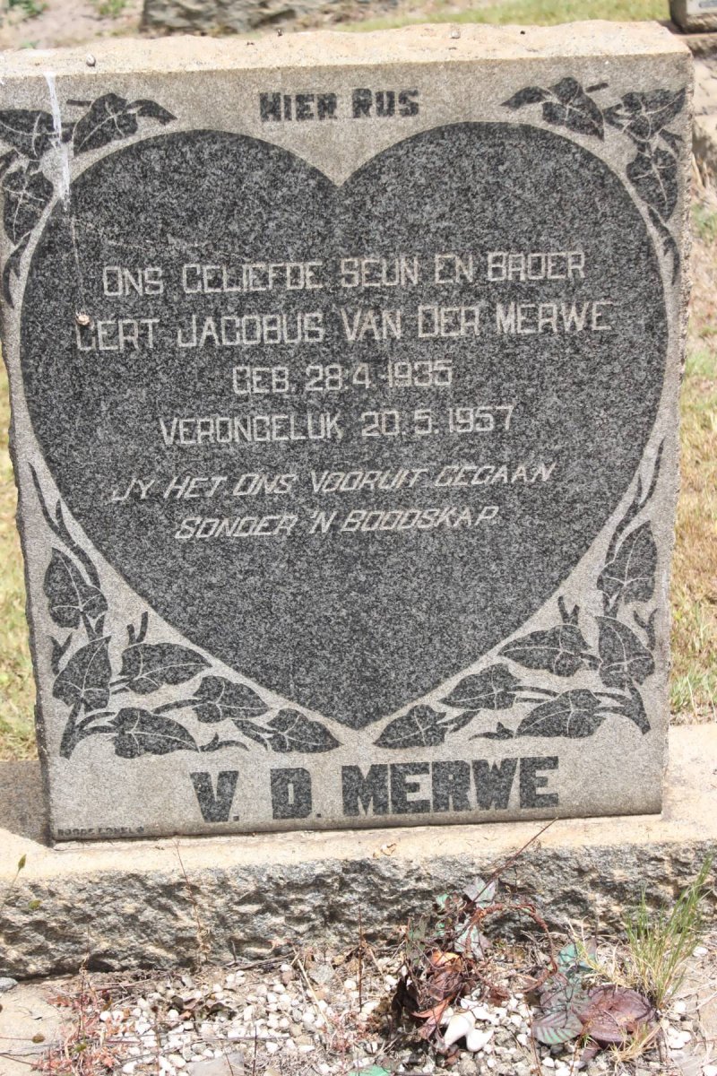 MERWE Gert Jacobus, van der 1935-1957