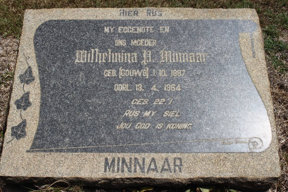 MINNAAR Wilhelmina D. geb GOUWS 1887-1964
