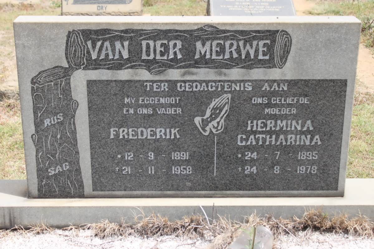 MERWE Frederik, van der 1891-1958 &amp; Hermina Catharina 1895-1978