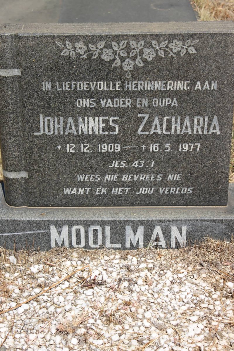 MOOLMAN Johannes Zacharia 1909-1977