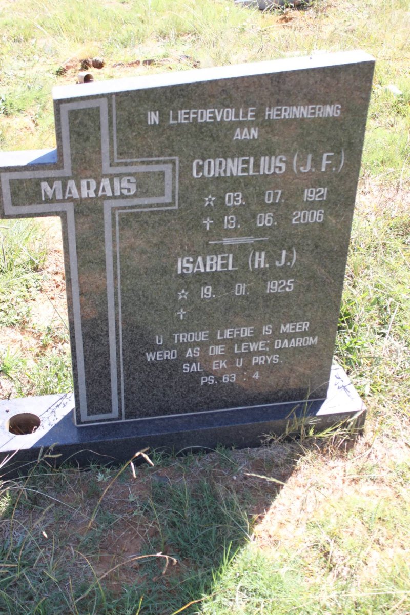 MARAIS J.F. 1921-2006 &amp; H.J. 1925-