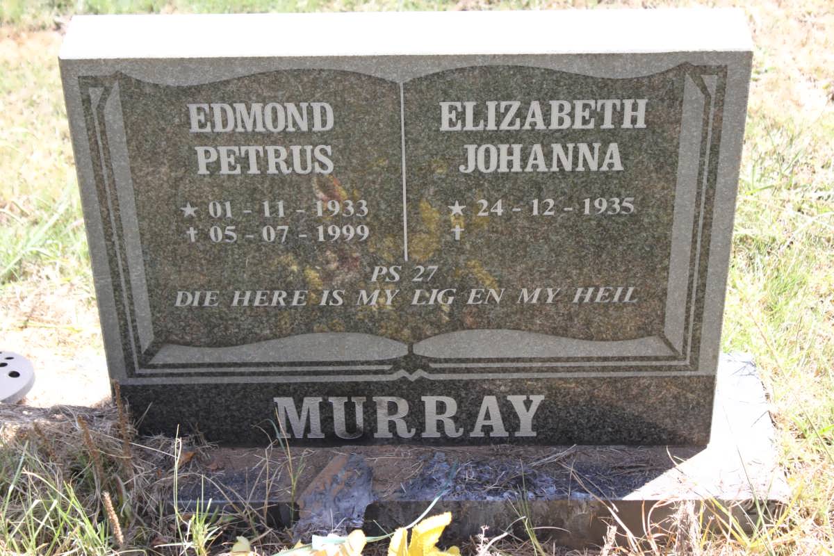 MURRAY Edmund Petrus 1933-1999 &amp; Elizabeth Johanna 1935-