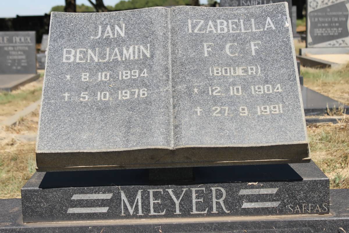 MEYER Jan Benjamin 1894-1976 &amp; Izabella F.C.F. BOUER 1904-1991