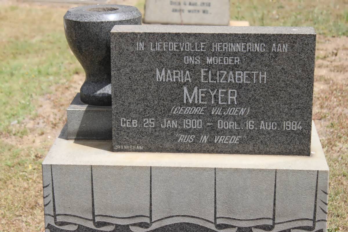 MEYER Maria Elizabeth nee VILJOEN 1900-1984