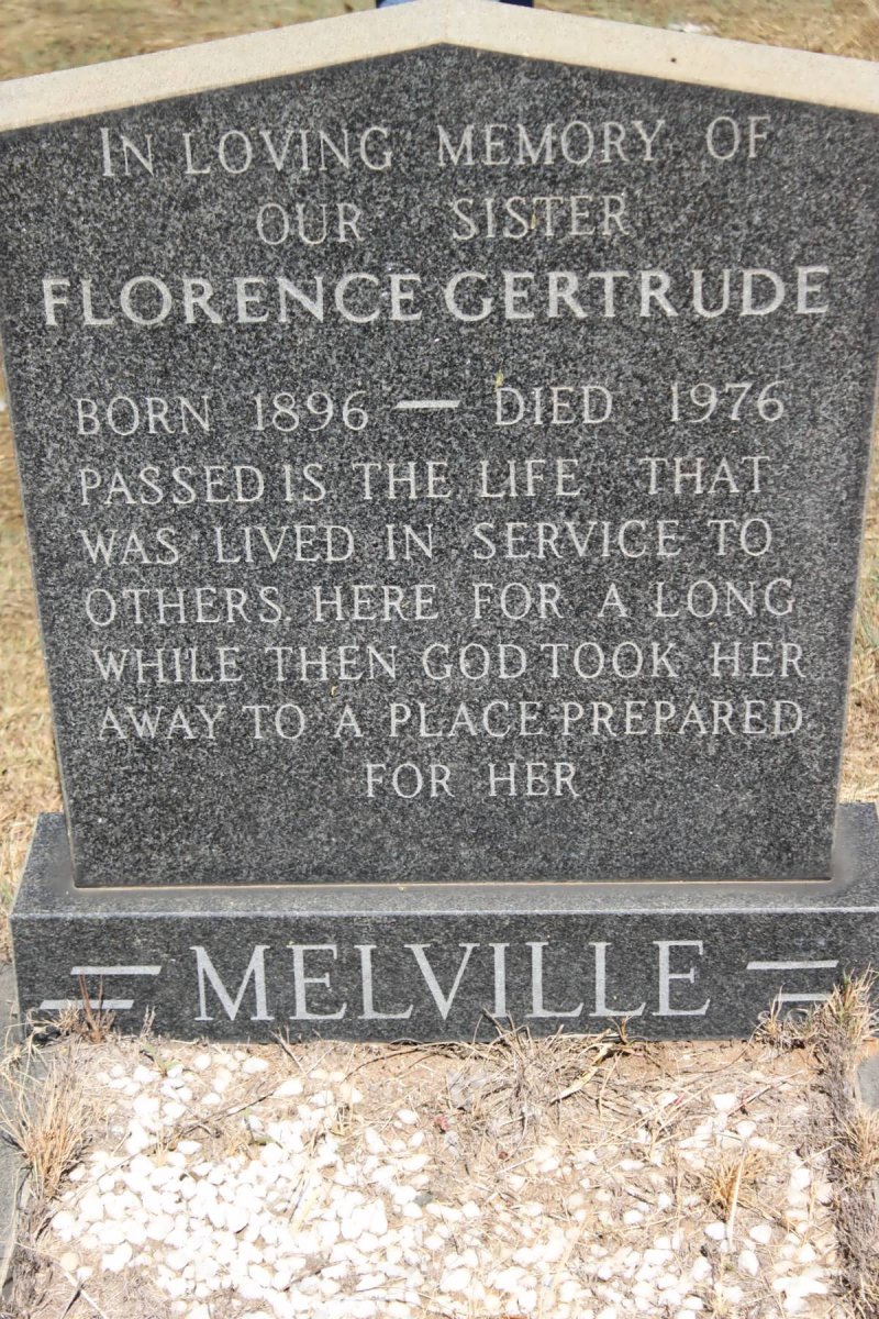 MELVILLE Florence Gertrude 1896-1976