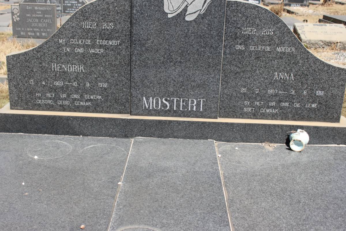 MOSTERT Hendrik 1909-1972 &amp; Anna 1907-1981