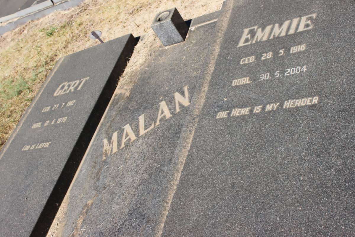 MALAN Gert 1912-1979 &amp; Emmie 1916-2004