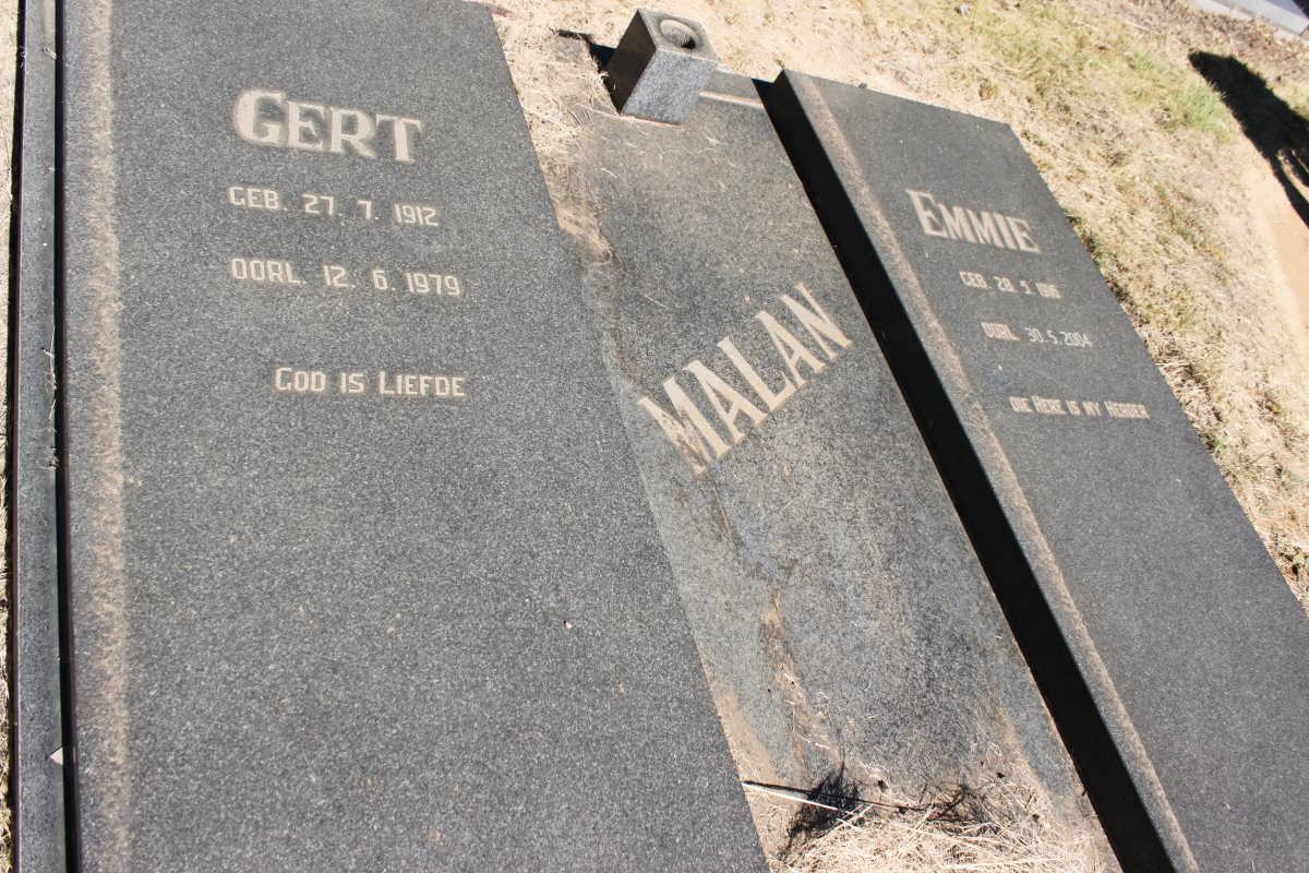 MALAN Gert 1912-1979 &amp; Emmie 1916-2004