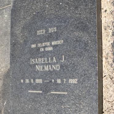 NIEMAND Isabella J. 1908-1992