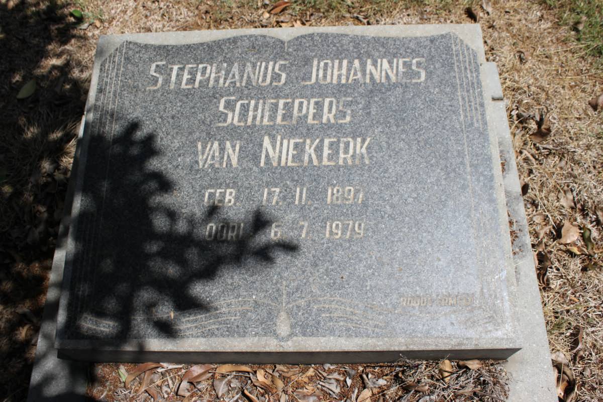 NIEKERK Stephanus Johannes Scheepers, van 1897-1979
