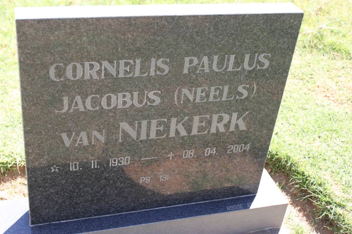 NIEKERK Cornelis Paulus Jacobus, van 1930-2004