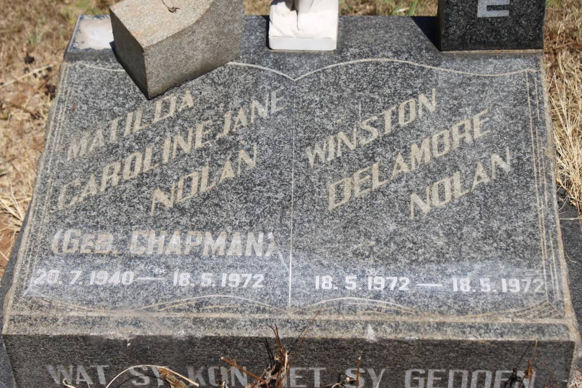 NOLAN Matilda Caroline Jane nee CHAPMAN 1940-1972 :: NOLAN Winston Delamore 1972-1972