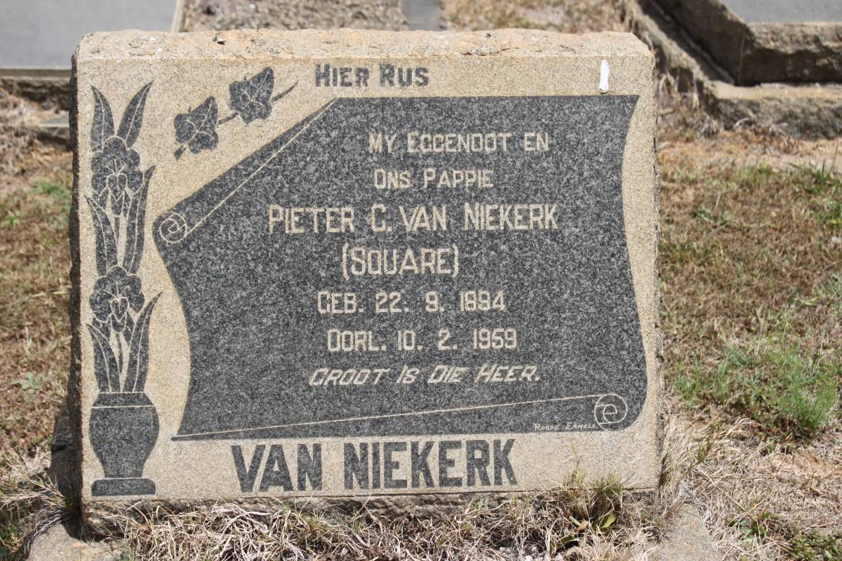 NIEKERK Pieter C., van 1884-1959