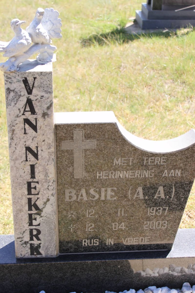 NIEKERK A.A., van 1937-2003