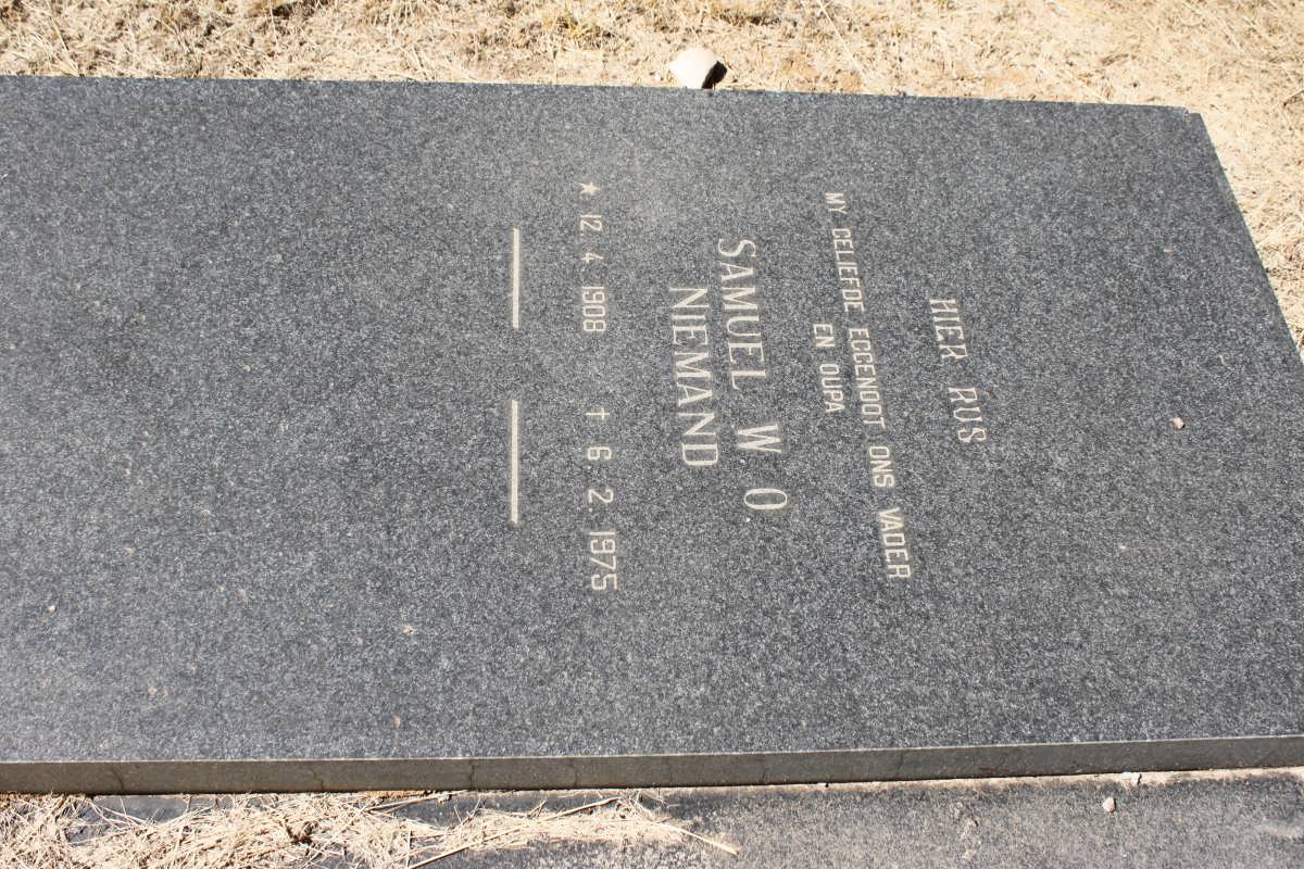 NIEMAND Samuel W.O. 1906-1975