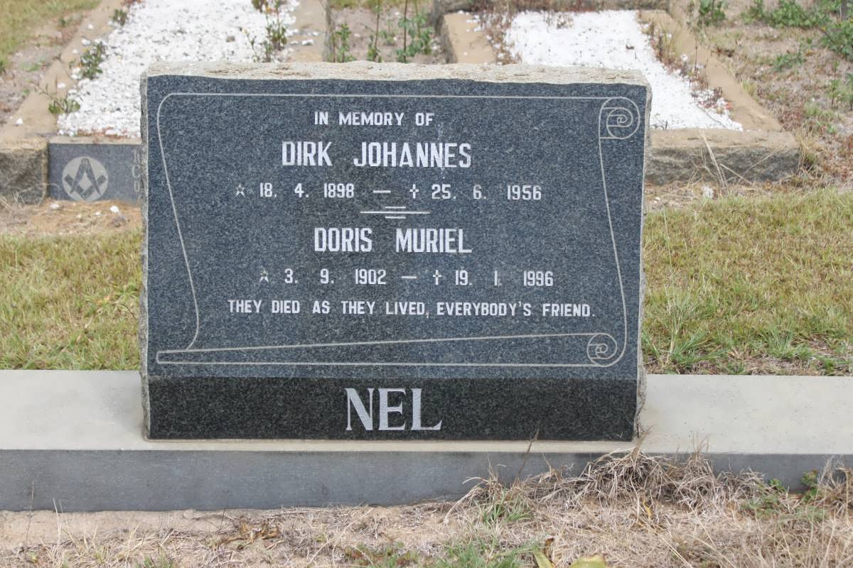 NEL DIRK Johannes 1898-1956 &amp; Doris Muriel 1902-1996