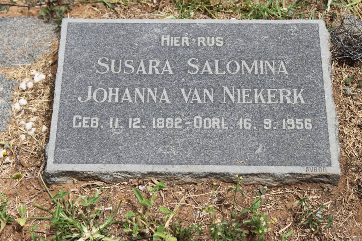 NIEKERK Susara Salomina Johanna, van 1882-1956