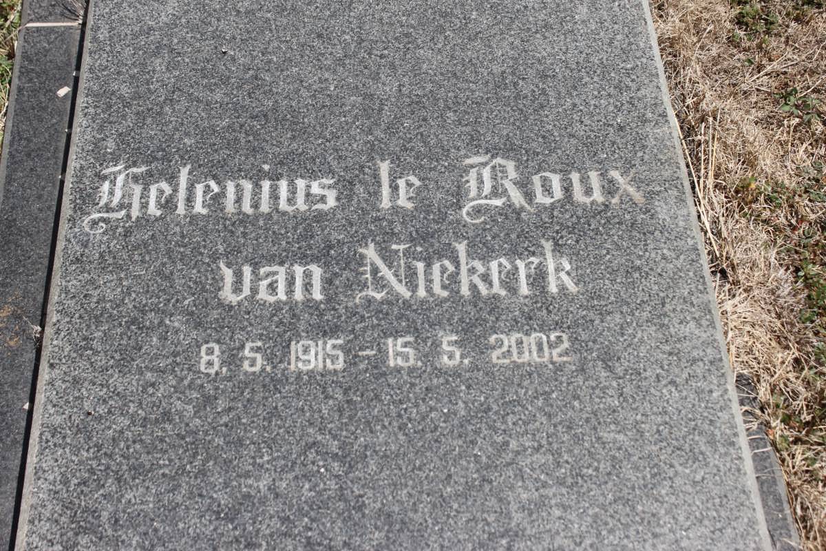 NIEKERK Helenius le Roux, van 1915-2002