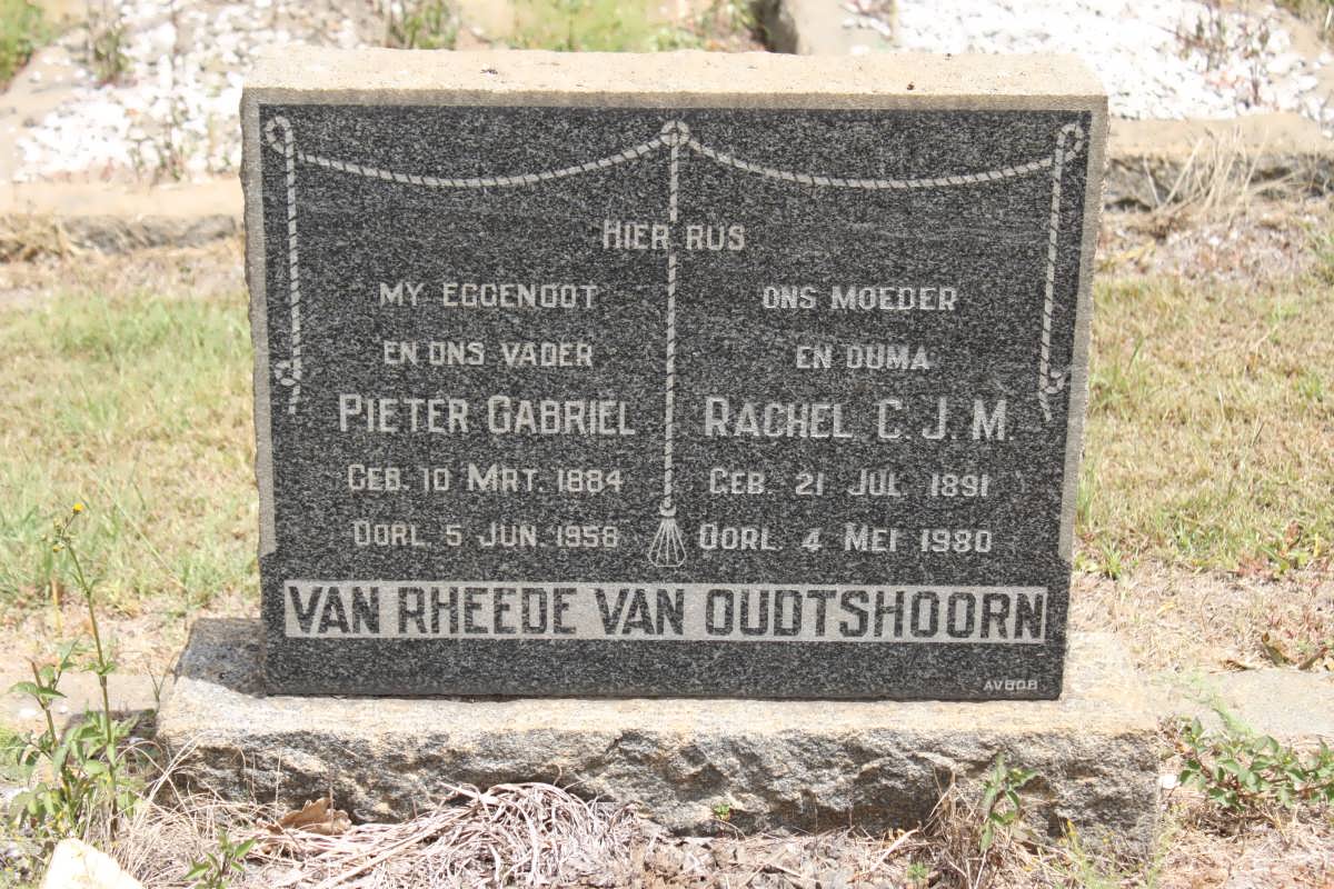 OUDTSHOORN Pieter Gabriel, van Rheede van 1884-1958 &amp; Rachel C.J.M. 1891-1980