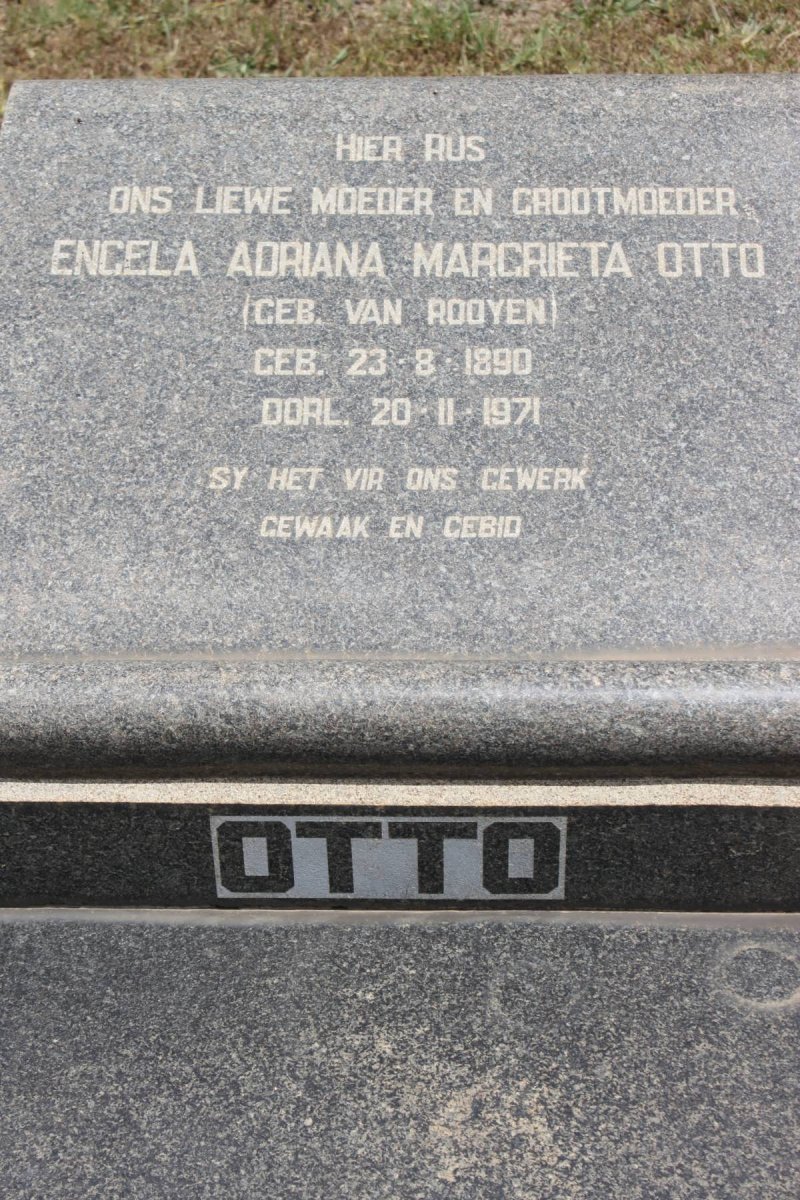 OTTO Engela Adriana Magrieta geb VAN ROOYEN 1890-1971