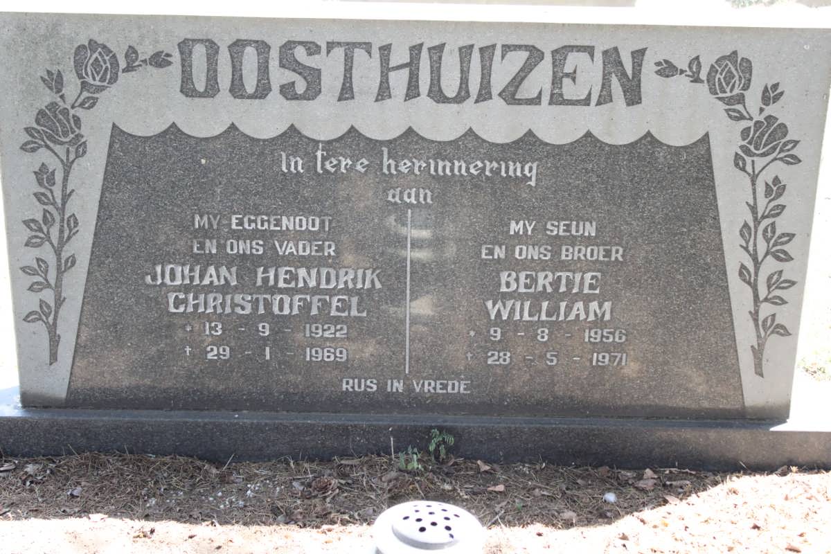 OOSTHUIZEN Johan Hendrik Christoffel 1922-1969 :: Bertie William 1956-1971