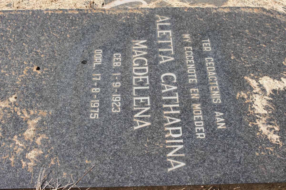 OTTO Aletta Catharina Magdelena 1923-1975