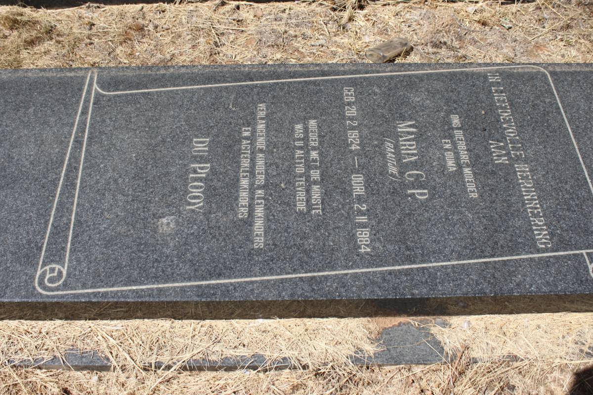 PLOOY Maria C.P., du 1924-1984