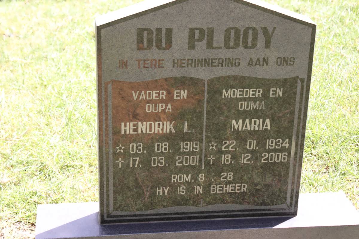 PLOOY Hendrik L., du 1919-2001 &amp; Maria 1934-2006