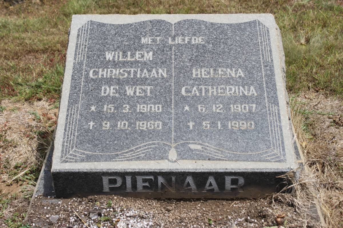 PIENAAR Willem Christiaan de Wet 1900-1960 &amp; Helena Catharina 1907-1990