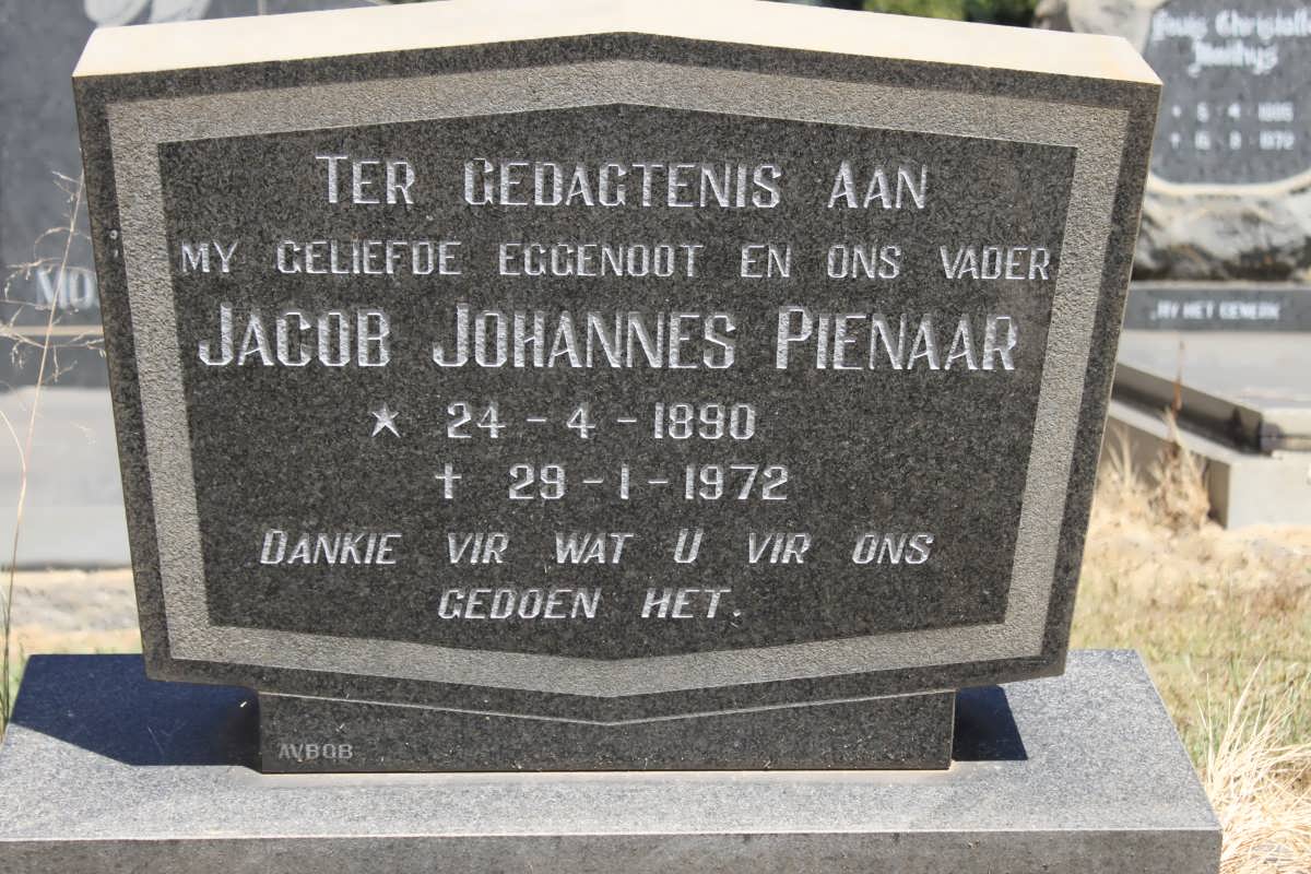 PIENAAR Jacob Johannes 1890-1972