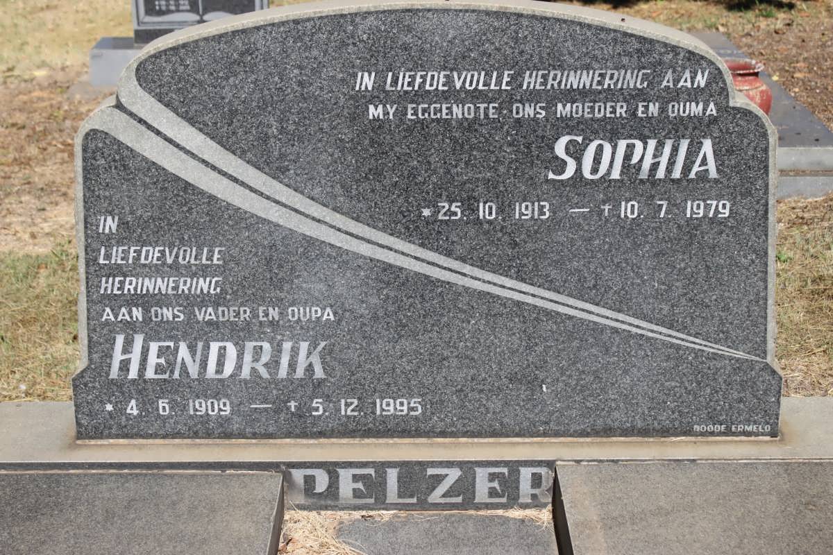 PELZER Hendrik 1909-1995 &amp; Sophia 1913-1979
