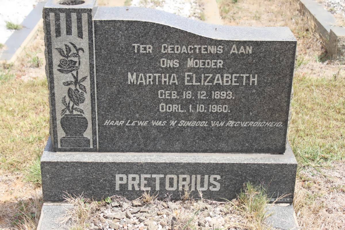 PRETORIUS Martha Elizabeth 1893-1960