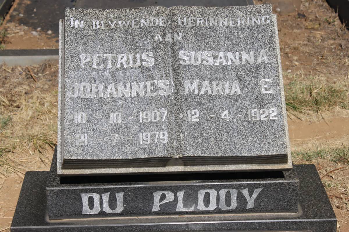 PLOOY Petrus Johannes, du 1907-1979 &amp; Susanna Maria E. 1922-