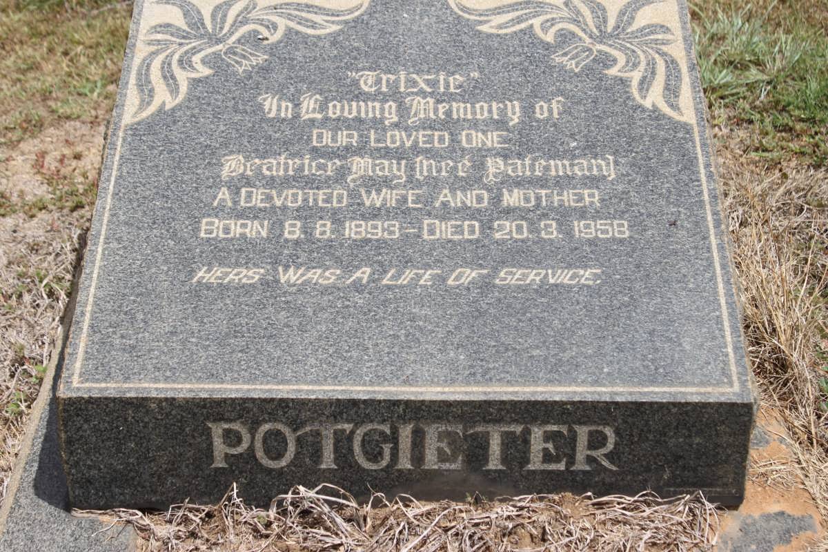 POTGIETER Beatrice May nee Pateman 1893-1958